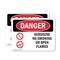 Signmission Kerosene No Smoking Or Open Flames Danger Sign, Plastic, 10in W x 7in L, 2PK OS-2PACK-DS-P-710-L-1404 - alternate 1